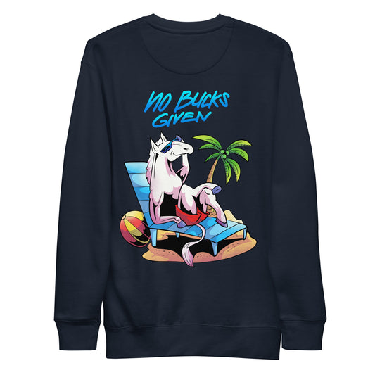 No Bucks Given Crewneck (navy blue)